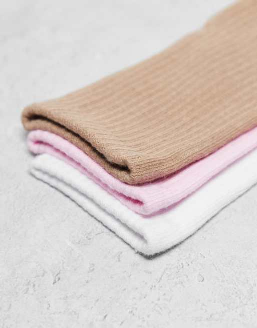 JJXX 3 pack sports socks in beige mix, 3 of 3