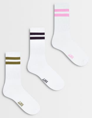 Jjxx 3 Pack Sports Socks In White