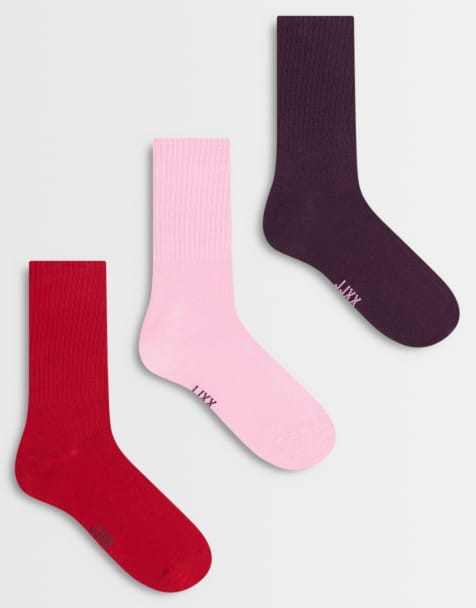 JJXX 3er-Pack Knöchelsocken in tiefem Burgunderrot-Mix - view 1