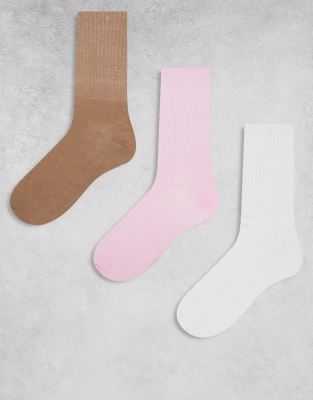 JJXX - 3er-Pack Sportsocken in Beige-Mix-Neutral