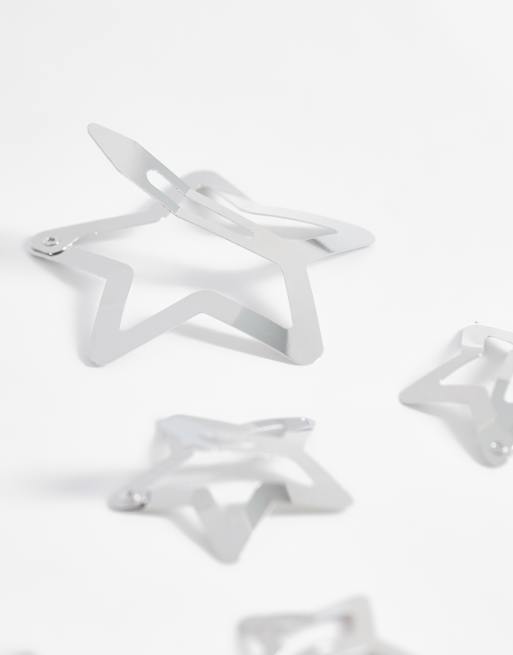 JJXX 6 pack metal star hairclips in silver, 2 of 3