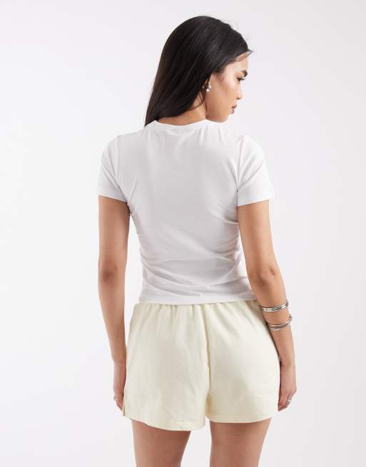 JJXX - Aansluitend T-shirt met blauwe bloemprint in wit, 4 van 4
