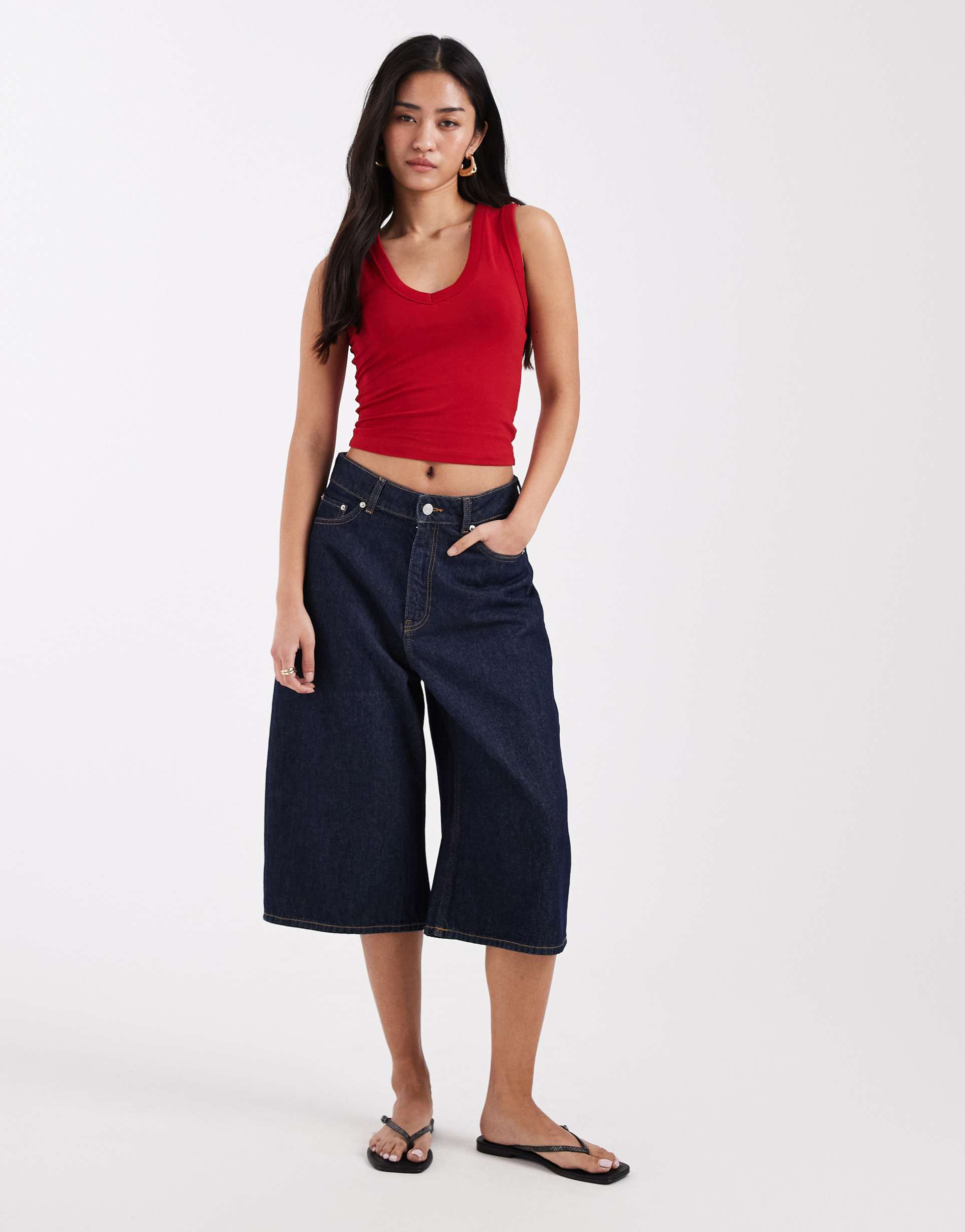 jjxx alina baggy denim jorts in raw wash