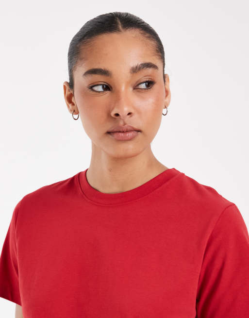 JJXX Anna crew neck T-shirt in red, 2 of 4