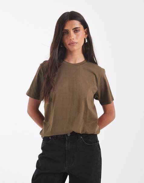 JJXX - Anna - Mørk olivengrøn T-shirt med rund hals - view 1