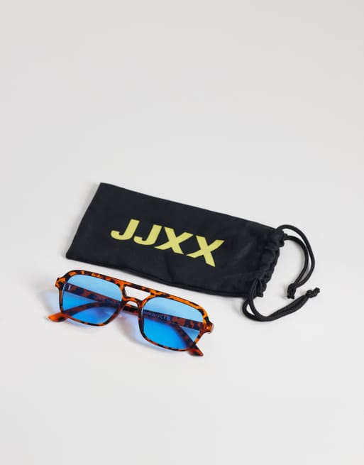 JJXX - Aviator-solbriller med skildpaddemønster og blå glas, 3 af 3