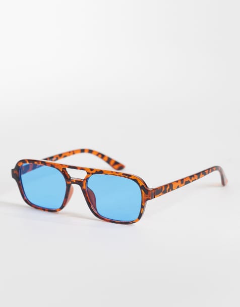 JJXX aviator sunglasses with blue lens in torto - view 1