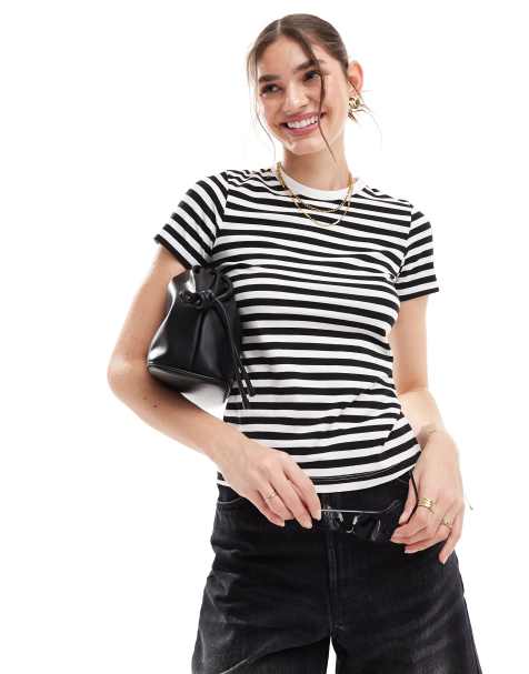 JJXX - Baby-T-shirt med marineblå striber - view 1