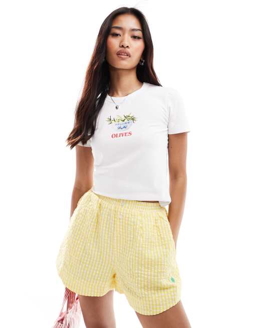 JJXX - Baby T-shirt met 'Olives' print in wit