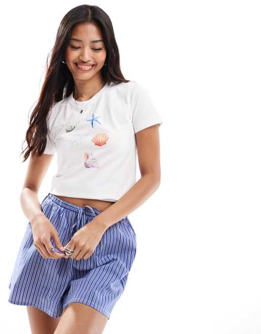 JJXX - Baby-T-shirt met schelpenprint in wit