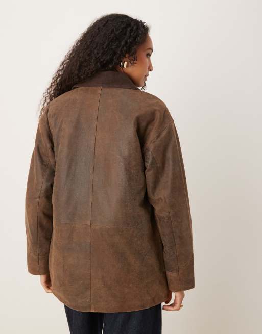 JJXX – Barn-Jacke aus Wildleder in Braun , 4 von 4