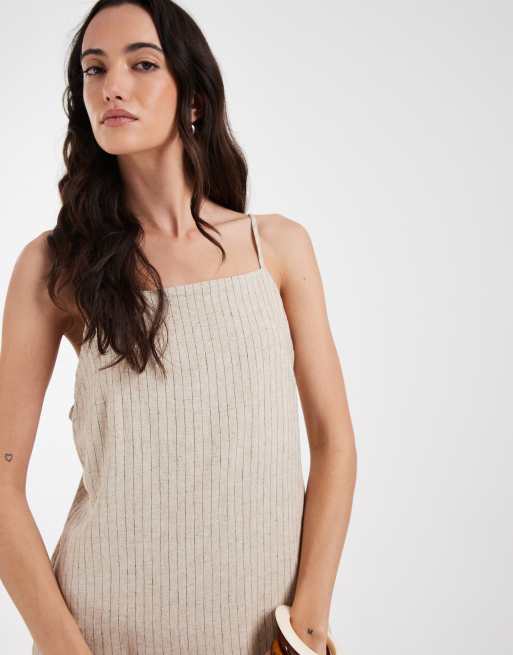 JJXX – Beige miniklänning i linnemix, 4 av 4