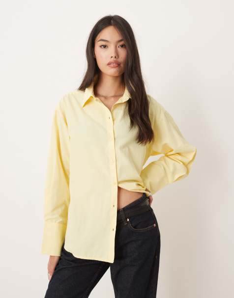 JJXX Bella long sleeve shirt in butter yellow - view 1