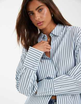 Jjxx Bella Long Sleeve Stripe Shirt In Blue