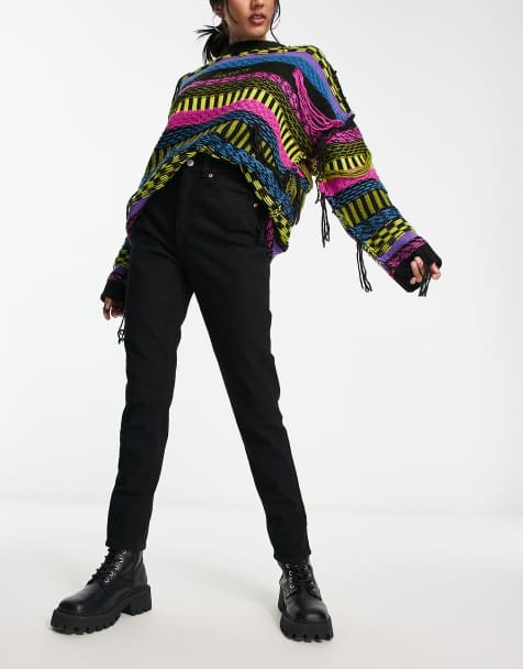 JJXX Berlin high waist slim leg jeans in black - view 1