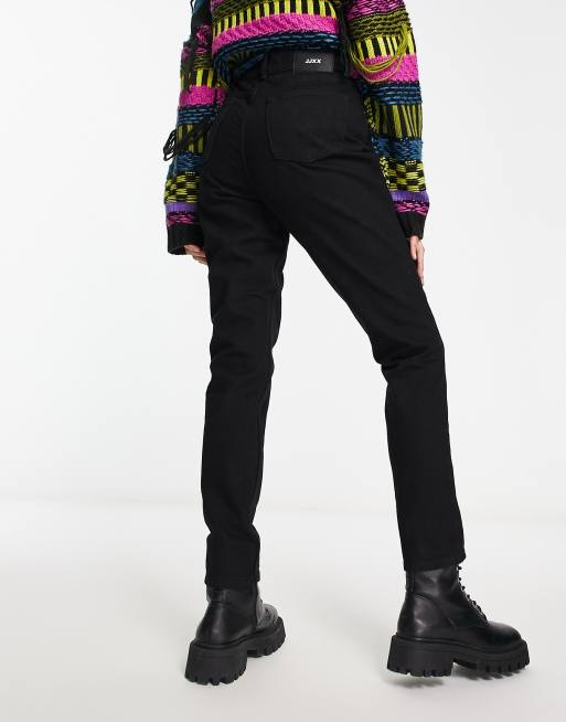 JJXX Berlin high waist slim leg jeans in black, 3 of 5