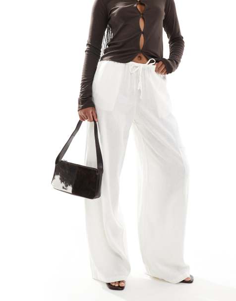 JJXX linen blend trousers in white