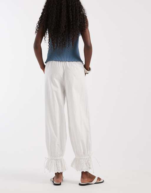 JJXX bloomers i broderie anglaise i råhvid, 5 af 5
