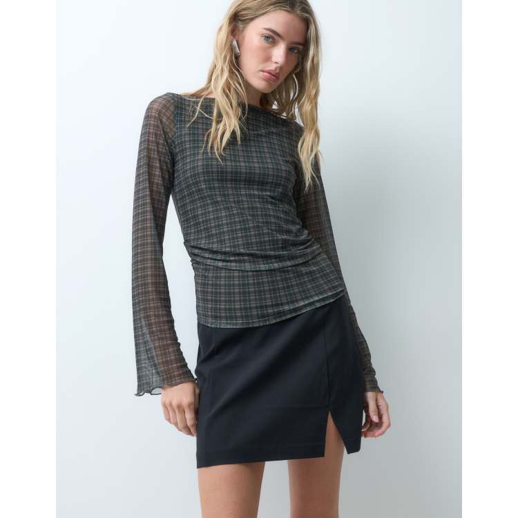 JJXX boat neck long sleeve mesh top in leopart print | ASOS