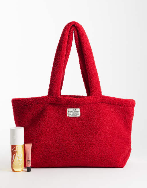 JJXX - bolso tote teddy en rojo escarlata, 2 de 4