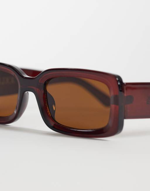 JJXX – Bordowe kwadratowe okulary przeciwsłoneczne, 2 z 3