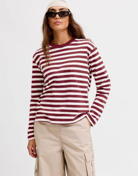 JJXX – Bordowy T-shirt z długimi rękawami - view 1