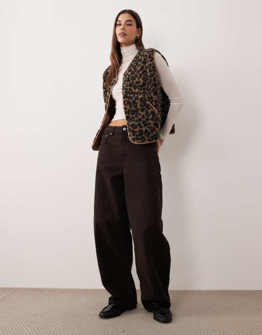 JJXX borg vest in leopard print, 2 of 4