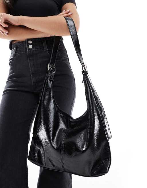 JJXX - Borsa a tracolla nero lucido