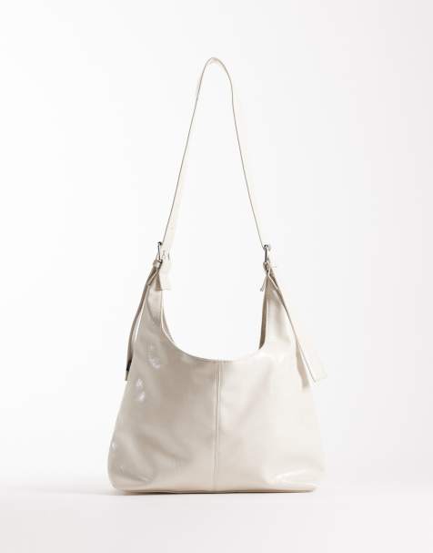 JJXX - Borsa da spalla squadrata in vernice bianca - view 1