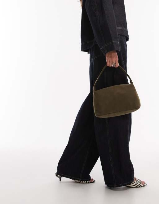 JJXX - Borsa in pelle scamosciata kaki, 2 di 4