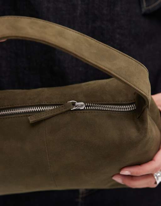 JJXX - Borsa in pelle scamosciata kaki, 4 di 4