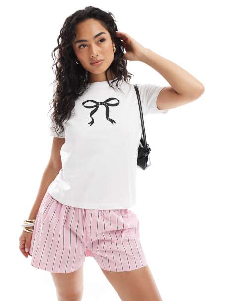 JJXX bow tee in white - view 1