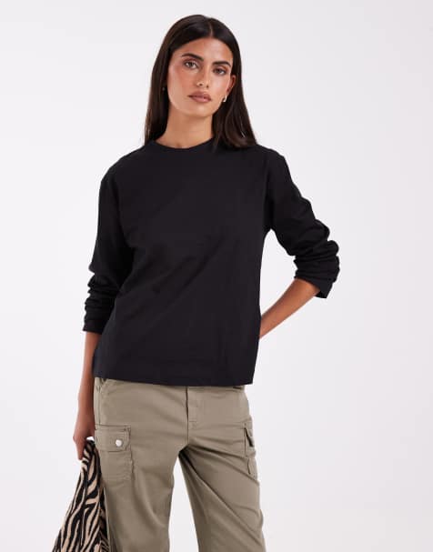 JJXX Boxy Langarm-T-Shirt in Schwarz - view 1
