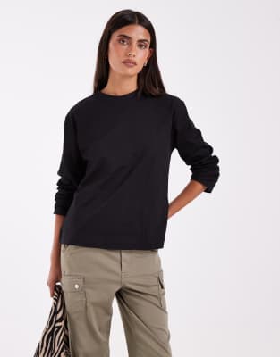 Jjxx Boxy Long Sleeve T-shirt In Black