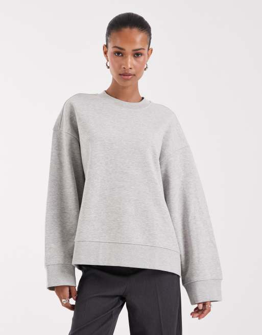 JJXX boxy oversized sweatshirt in light gray, 3 of 4