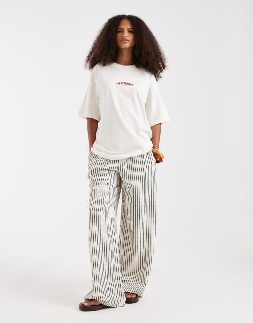 JJXX - Breakfast Club - Oversized T-shirt in wit en rood, 2 van 4