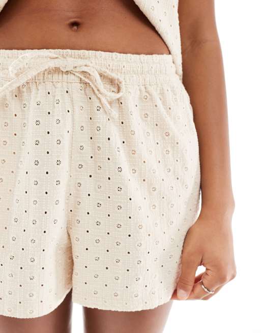 JJXX broderie shorts in cream -set, 5 of 5