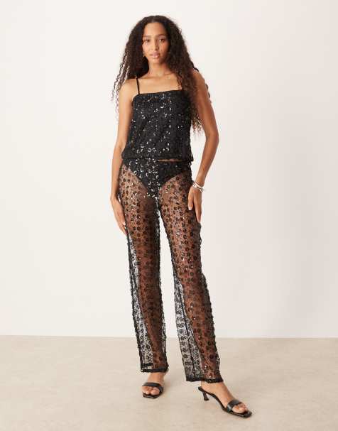 JJXX - Broek met lovertjes in zwart, deel van co-ord set - view 1