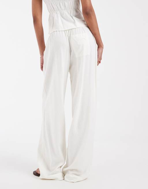 JJXX - Broek van linnenmix in wit, deel van co-ord set, 5 van 5