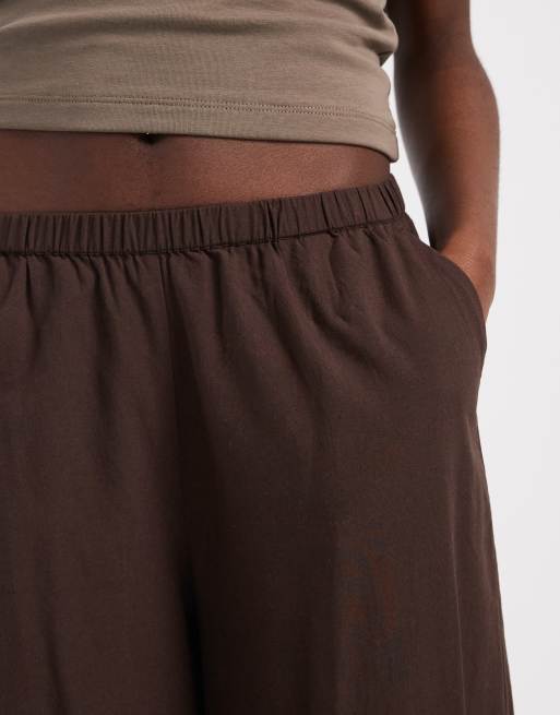 JJXX - Brune bukser med elastikkanter i broderie anglaise, 5 af 5
