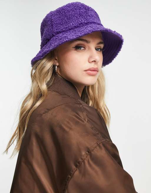 JJXX - Bucket hat van borg in felpaars