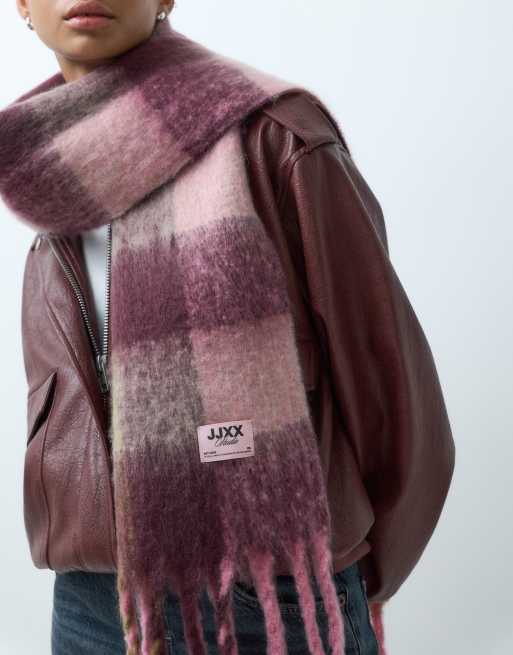 JJXX bufanda con borlas en rosa bebé, 2 de 3