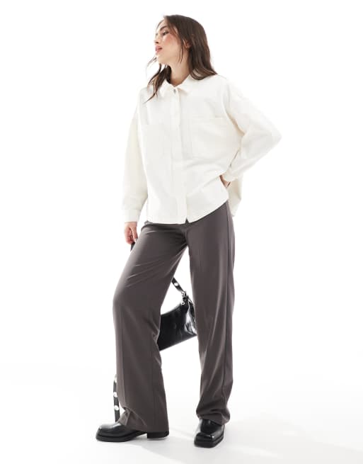 JJXX - Camicia giacca di jeans bianco sporco con tasche, 3 di 4