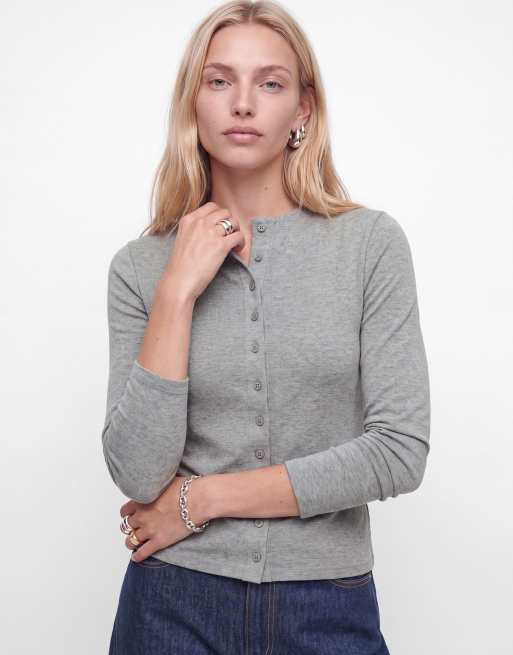 JJXX camiseta de manga larga en gris claro jaspeado, 6 de 7