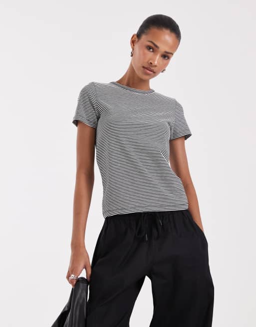 JJXX - camiseta de punto a rayas negras y blancas, 3 de 4