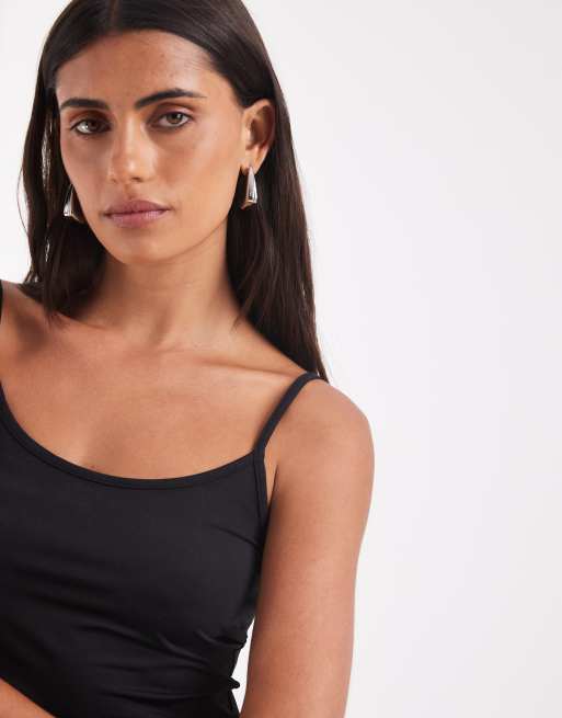 JJXX - Canotta nera con spalline sottili, 3 di 4