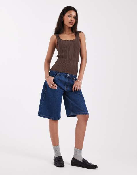 Crop Top Donna Senza Maniche Con Scollo Quadrato: Doppio Foderato, Elasticizzato, Morbido, Colore Base UK Fit