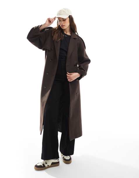 JJXX - Cappotto in lana marrone con cintura - view 1