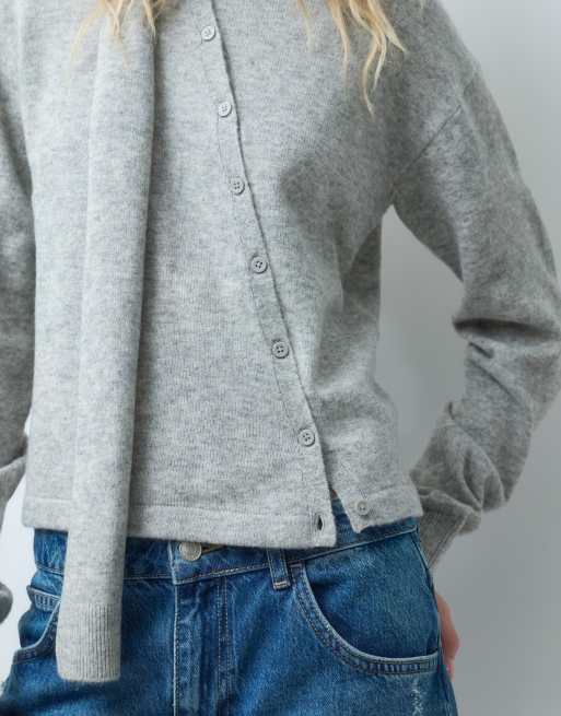 JJXX cardigan con sciarpa grigio chiaro, 3 di 4