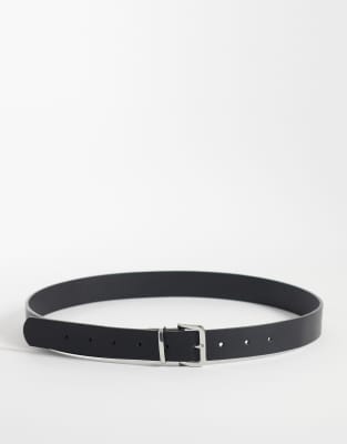 JJXX - Ceinture en cuir mélangé à boucle carrée - Noir